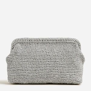 NWT - J.Crew Portofino hand-knotted faux-raffia clutch in metallic